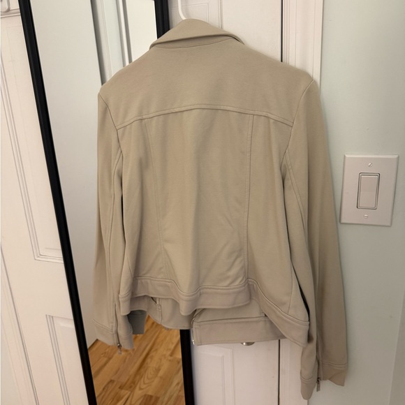 T Tahari Tan Jacket Asymmetrical Moto Design - Picture 2 of 5